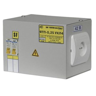 Ящик с понижающим трансформатором ЯТП 0.25 220/42В (2 авт. выкл.) IEK MTT12-042-0250