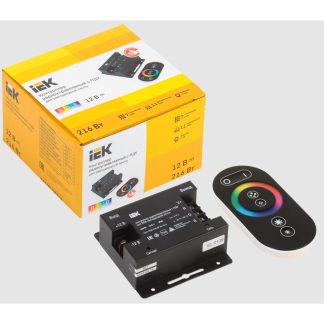 Контроллер с ПДУ радио RGB 3 канала 12В 4А 144Вт черн. IEK LSC1-RGB-144-RF-20-12-B