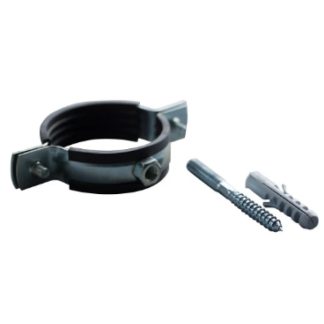 Хомут для труб сантехнический CONTINENT 3 1/2″м8, 99-108 мм, оцинкованная сталь, с резиновой