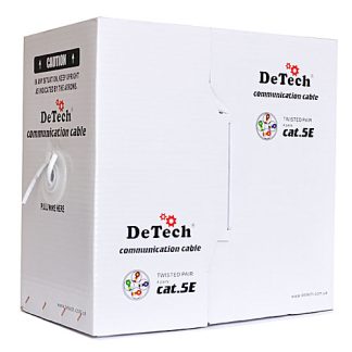 Внутренний кабель: DeTech FTP CAT5E 4PR 0,5mm CU Premium, серая ПВХ оболочка, 305м (МЕТРАЖ) эМе4в