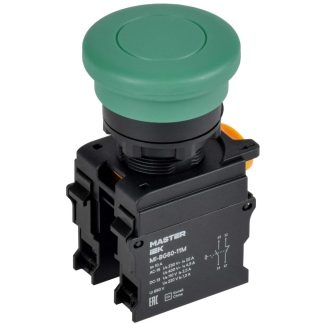 Кнопка »Грибок» без фиксации. d — 22 мм 1NO+1NC зелёная MASTER IEK MI-BG60-11M-3-21-K06