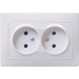 Розетка 2-я без з/к без защ.шторок 10А РС12-2-КБ СУ серия СП Кварта,IP20, белая, ERK23-K01-10-DM IEK