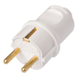 Вилка с з/к прямая 16А серия Переносные, белая, Bylectrica  В16-379