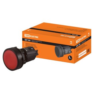 Кнопка SB7-EA45 с возвратом, 1НО+1НЗ, d22 мм, красная, IP40 TDM SQ0746-0022