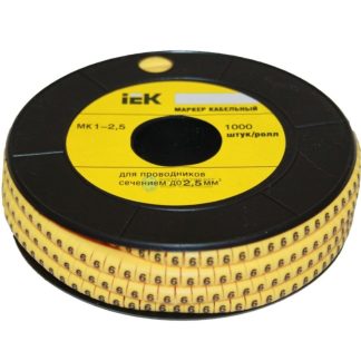 Маркер каб. МК1-2.5мм «6» 1000шт/ролл IEK UMK10-6