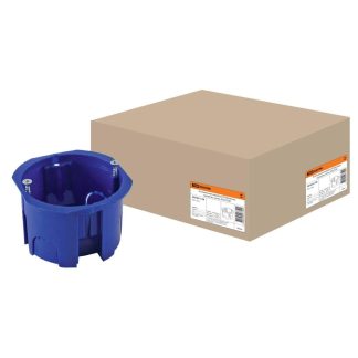 Установочная коробка СП D65х45мм, саморезы, синяя, IP20, TDM SQ1402-1128
