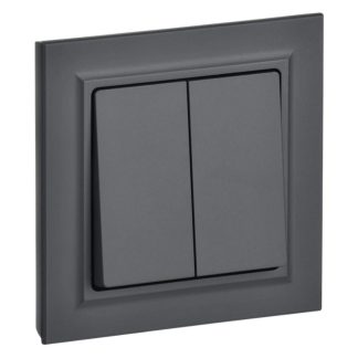 Выключатель 2 кл. 10А СУ серия BRITE, ВСР10-2-0-БрГ, графит, IEK BR-V20-0-10-K53-F