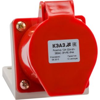 Розетка 134 63А 6h 380AC 3P+PE IP67 для монтажа на поверхность КЭАЗ 241220