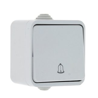 Кнопка звонка 1 кл. 10А ОУ, IP54, серия Fantasy Waterproof, серая, Gunsan 2913-1400