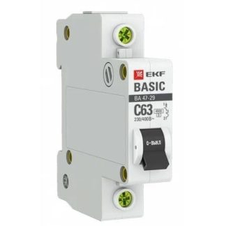 Автоматический выключатель 1P 63А (C) 4,5кА ВА 47-29 EKF Basic mcb4729-1-63C