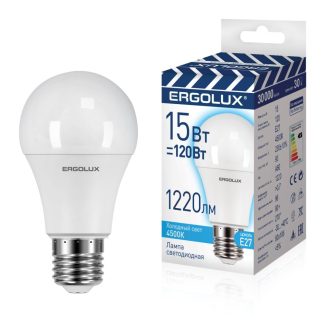 Лампа LED А60 15W Е27 4К светодиодная Ergolux