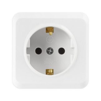 Розетка 1-я с з/к 16А ОУ серия Юпитер, керамика, белая Smartbuy (SBE-03w-16-S1-Z-c)