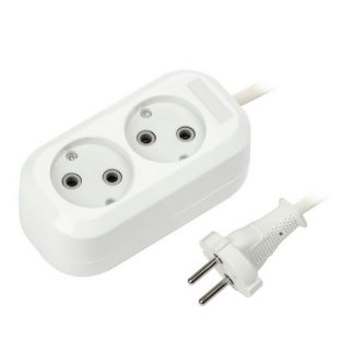 Удлинитель без з/к 2 гнезда 2 метра 10А/2,2кВт ПВС 2х1,0 Smartbuy (SBE-10-2-02-N)/50