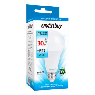 Светодиодная (LED) Лампа Smartbuy-A70-30W/6000/E27 (SBL-A70-30-60K-E27)