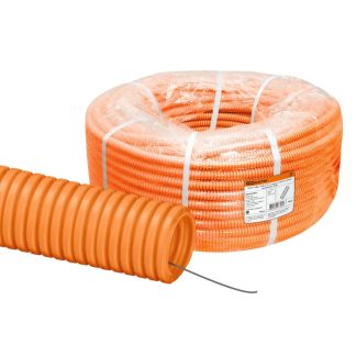 Труба гофрированная ПНД d 20 с зондом (100 м) легкая оранжевая TDM SQ0413-0012