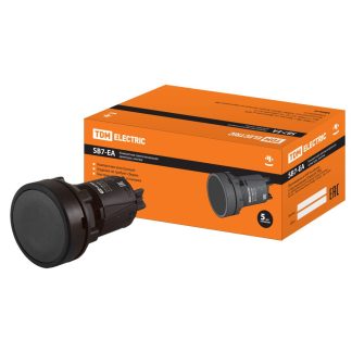 Кнопка SB7-EA25 с возвратом, 1НО+1НЗ, d22 мм, черная, IP40 TDM SQ0746-0020