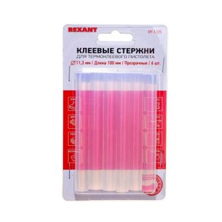 Стержень клеевой d11мм L100мм прозр. (блист.6шт) Rexant 09-1225