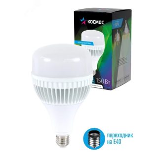 Лампа с/д LED 150Вт 220В Е27 переходник на Е40 6500K дневной 13200 лм KHWLED150WE2765 Космос