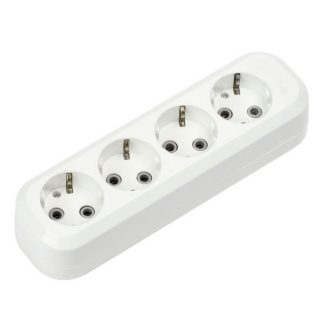 Колодка (блок розеток) 4 гнезда с з/к 16А / 3,5кВт с заземлением Smartbuy (SBE-16-4-00-Z)