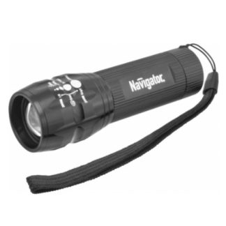 Металический фонарь серии NPT-CM03-3AAA алюм. 1LEDх3Вт, фокус, блист.