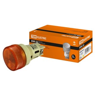 Лампа ENR-22 сигнальная d22мм желтый неон/230В цилиндр TDM SQ0702-0014