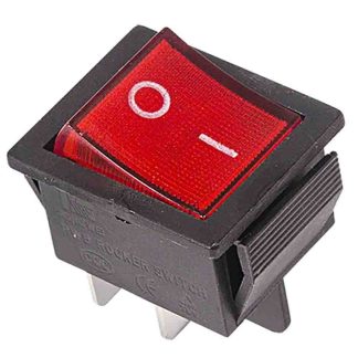 Клавишный переключатель ON-OFF 4 контакта красный 250V 15A  XW-604AA1