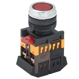 Кнопка ABLFS-22 d22мм 1з+1р 240В неон кр. IEK BBT30-ABLFS-K04