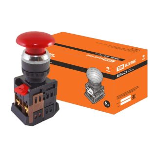 Кнопка AEAL-22 «Грибок»с фиксацией красный d22мм 230В 1з+1р TDM SQ0704-0020