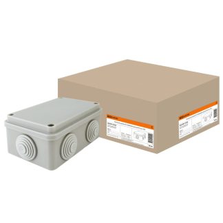 Распаячная коробка ОП 120х80х50мм, крышка, IP55, 6 вх. TDM SQ1401-0105