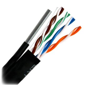 Внешний кабель: DeTech UTP CAT5E 4PR 0,5mm CCA Premium со ст. тросом,ПЭТ-оболочка, 305м (БУХТА) Би4н