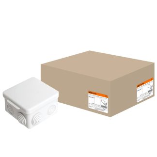 Распаячная коробка ОП 80х80х50мм, крышка, IP54, 7вх. TDM SQ1401-0112