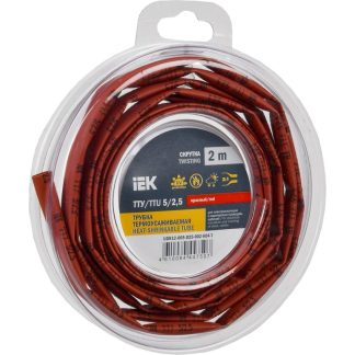 Трубка термоусадочная ТТУ нг-LS 5/2.5 красн. (уп.2м) IEK UDR12-005-D25-002-K04-T
