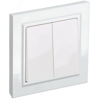 Выключатель 2 кл. 10А СУ серия BRITE, ВСР10-2-0-БрБ, белый, IEK BR-V20-0-10-K01-F