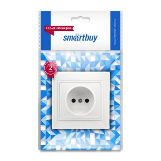 Розетка 1-я без з/к 10А СУ серия Венера, керамика, белая, Smartbuy (SBE-01w-10-S1-N-c)