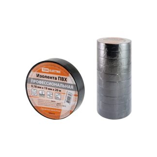 Изолента ПВХ 0,18х19мм Черная 20м профессиональная TDM SQ0526-0066