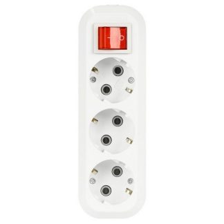 Колодка (блок розеток) 3 гнезда с з/к 16А / 3,5кВт c выключ. Smartbuy (SBE-16-3-00-ZS)