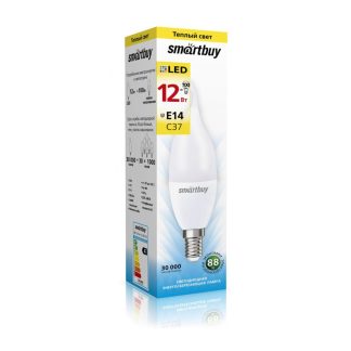 Светодиодная (LED) Лампа Smartbuy-C37-12W/3000 (SBL-C37-12-30K-E14)/100