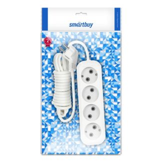 Удлинитель без з/к 4 гнезда 3 метра 10А/2,2кВт ПВС 2х1,0 Smartbuy (SBE-10-4-03-N)/40