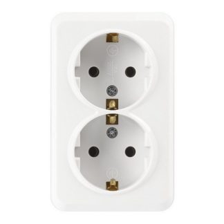 Розетка 2-я с з/к 16А ОУ серия Юпитер, керамика, белая, Smartbuy (SBE-03w-16-S2-Z-c)