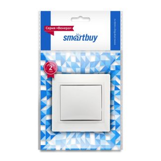Выключатель 1 кл. 10А СУ серия Венера, белый, Smartbuy (SBE-01w-10-SW1-0-c)
