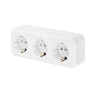 Розетка 3-я с з/к 16А ОУ серия ПРАЛЕСКА, белая, Bylectrica РА16-243