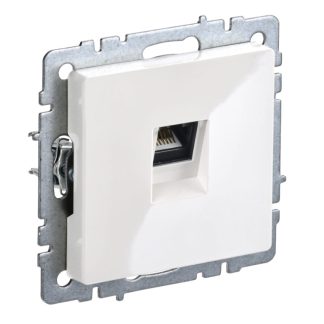 Розетка 1-я компьютерная RJ-45, СУ серия BRITE, РК10-БрБ, белая, IEK BR-K10-1-K01 IEK