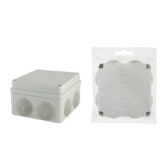 Распаячная коробка ОП 110х110х70мм, крышка на винтах, IP55, 8вх. TDM SQ1401-0114