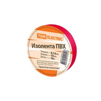 Изолента ПВХ 0,13*15мм Красная 10метров TDM SQ0526-0023