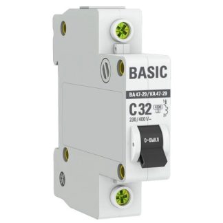 Автоматический выключатель 1P 32А (C) 4,5кА ВА 47-29 EKF Basic mcb4729-1-32C