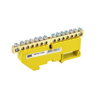 Шина PE «земля» на DIN-изоляторе ШНИ-6х9-14-Д-Ж IEK YNN10-69-14D-K05