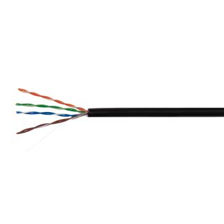 Внешний кабель: Alphabox UTP CAT5E/4P*0,5mm/CCA/PE/305m медь/черный (БУХТА)