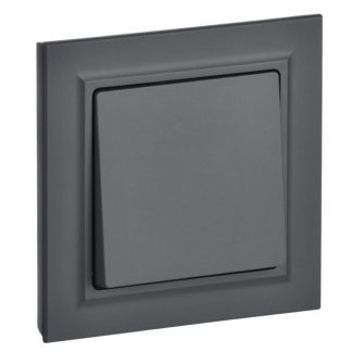 Выключатель 1 кл. 10А СУ серия BRITE, ВСР10-1-0-БрГ, графит, IEK BR-V10-0-10-K53-F