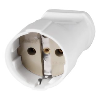 Штепсельное гнездо Smartbuy, с заземлением белое 16А 250В (SBE-16-S01-wz)