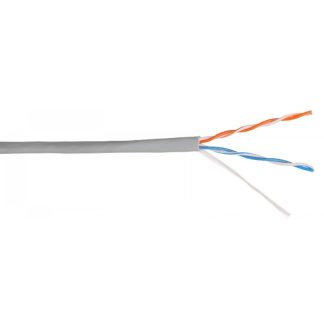 Внутренний кабель: DeTech UTP CAT5E 2PR 0,5mm CU Premium, серая ПВХ оболочка, 305м (БУХТА) Ме2в